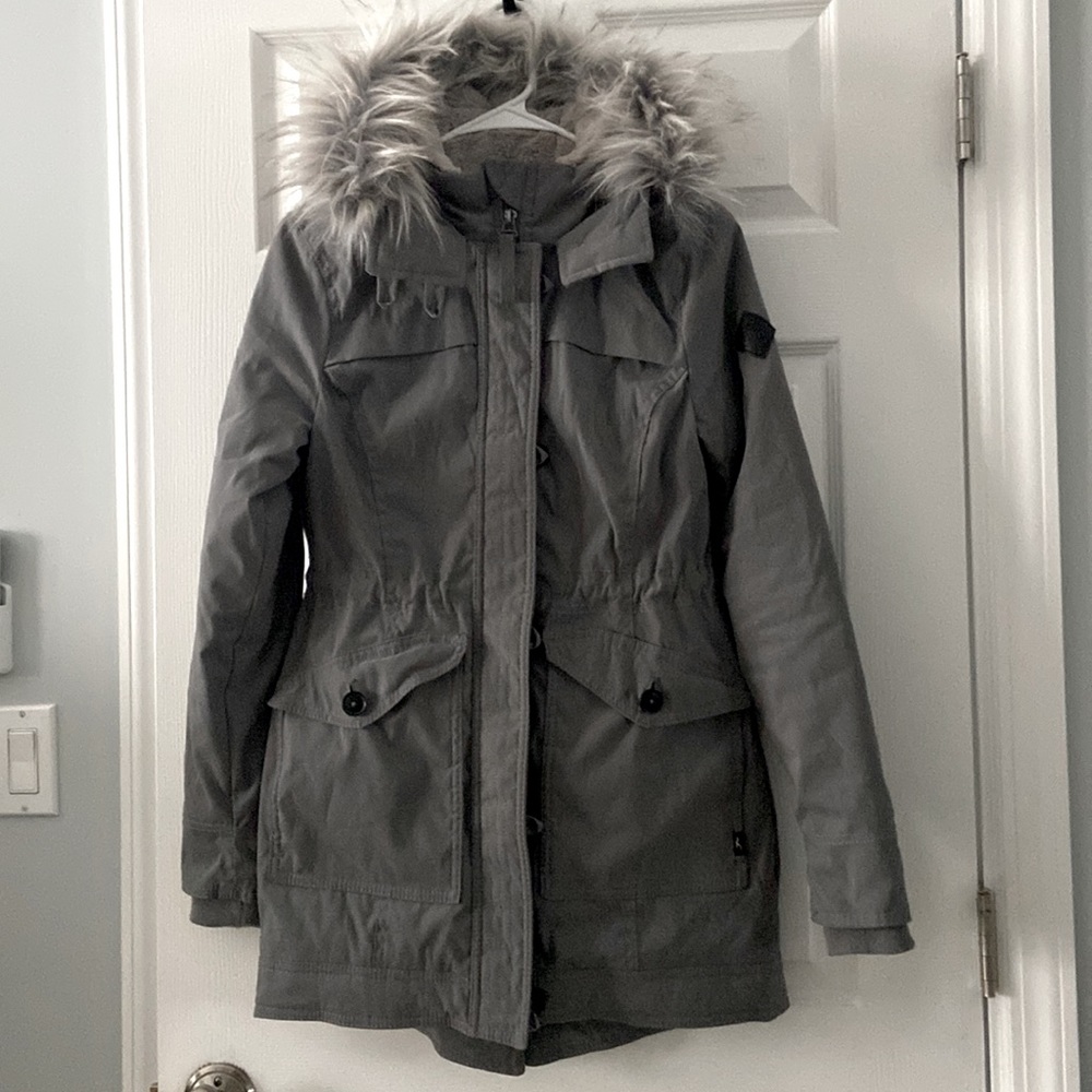 Grey Fur-lined Parka Hollister Jacket